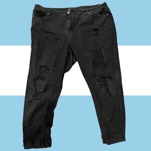 Ripped Black Cargo Jeans